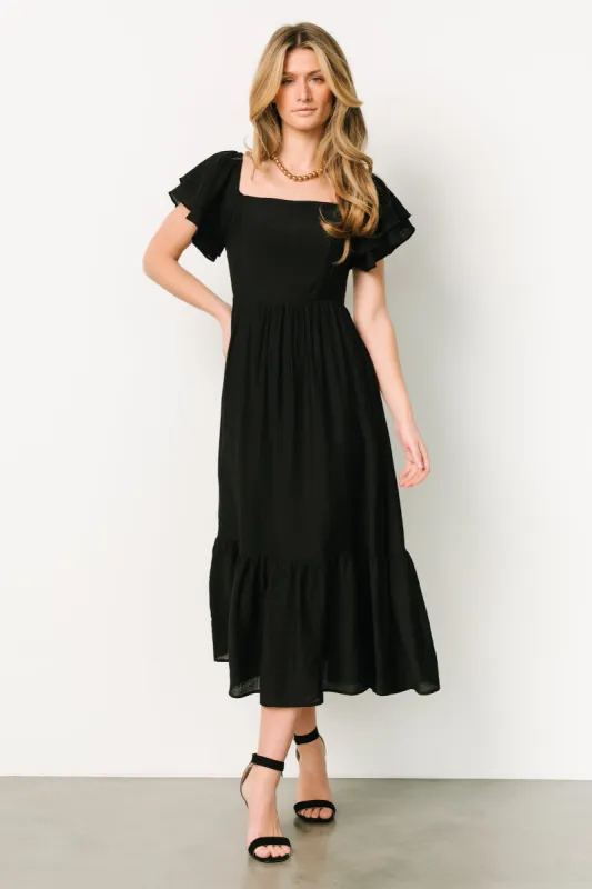 Buttercup Midi Dress | Black made by Listicle