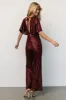 Dynasty Sequin Jumpsuit | Burgundy sold by Baltic Born