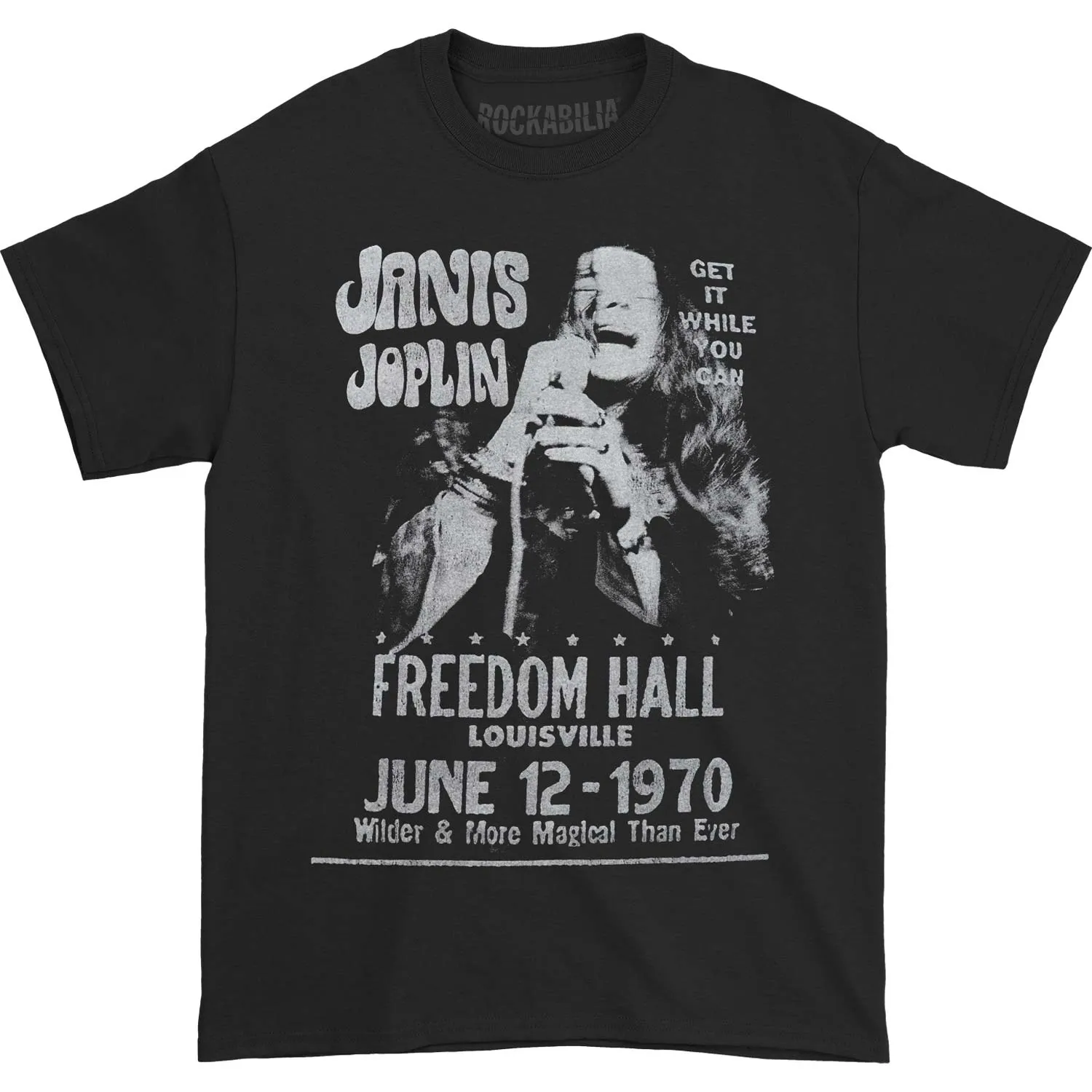 Janis At Freedom Hall T-shirt sold by Rockabilia