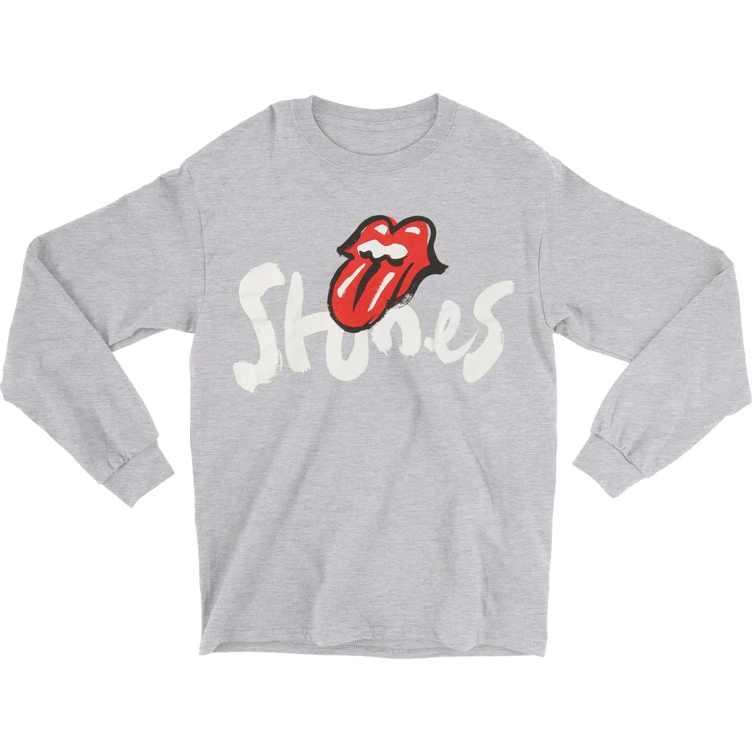 Rolling Stones Brush Stroke Stones LS Tee Athletic Grey Long Sleeve sold by Rockabilia