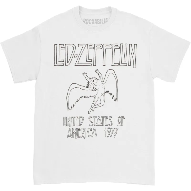 USA 77 White Tee / Black Print T-shirt sold by Rockabilia