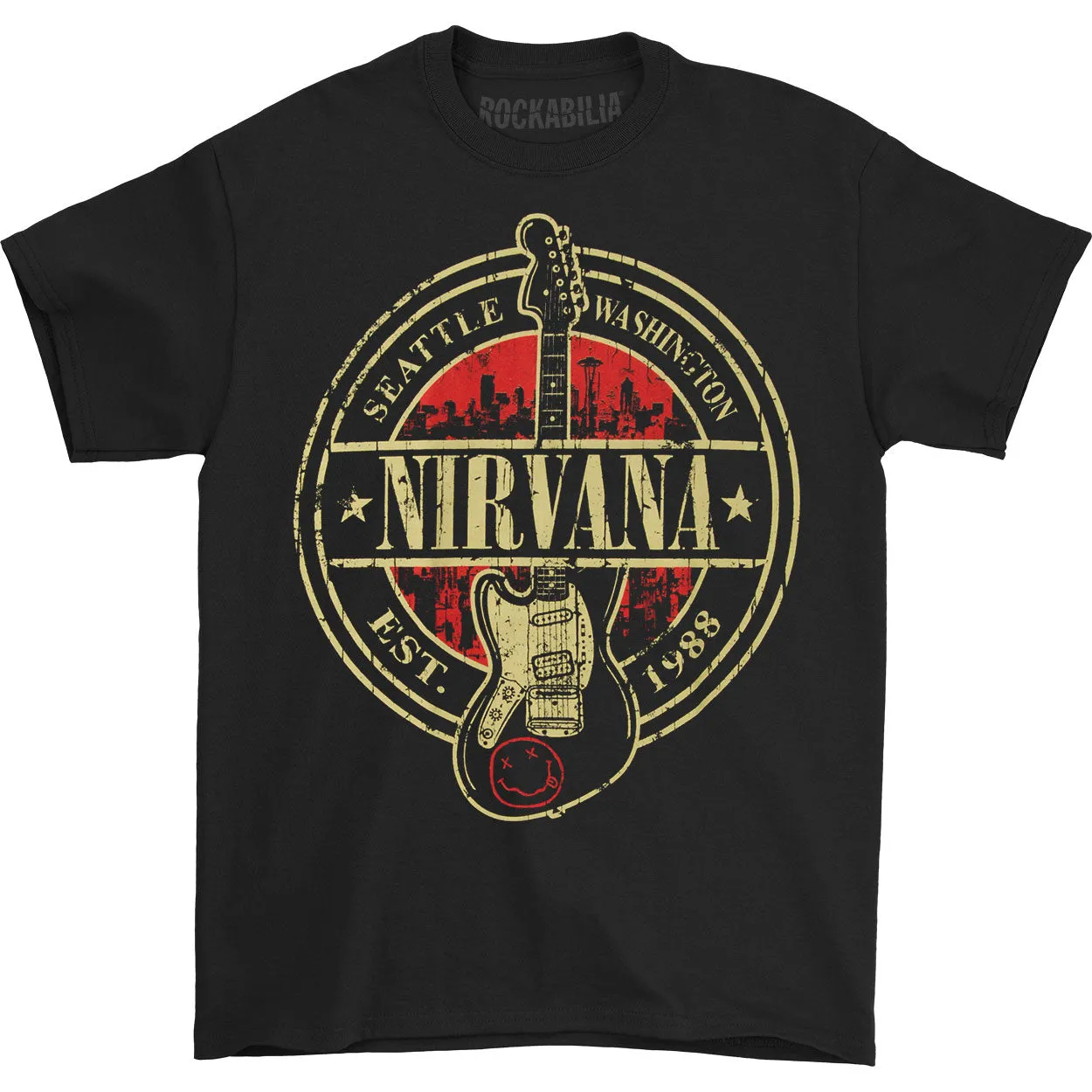 Est 1988 Guitar Stamp T-shirt sold by Rockabilia