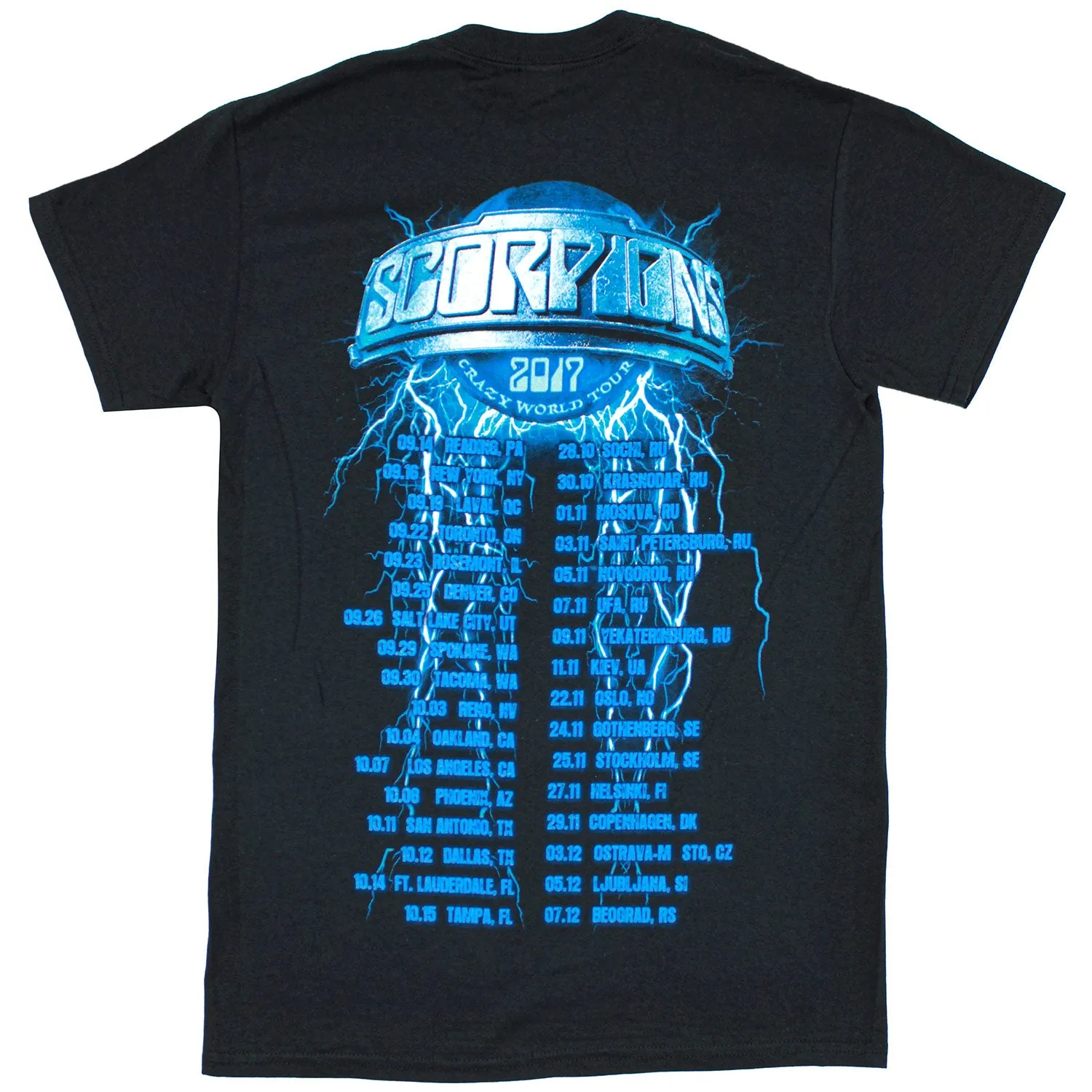 Crazy World Tour 2017 City Info Reading PA - Beograd T-shirt sold by Rockabilia product image thumbnail 2