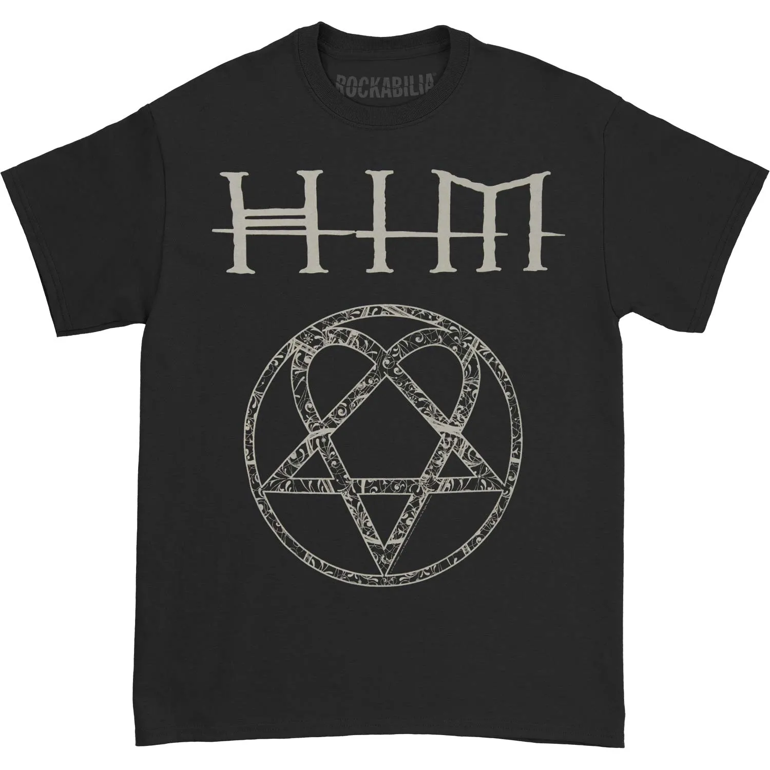 Ornate Heartagram T-shirt sold by Rockabilia