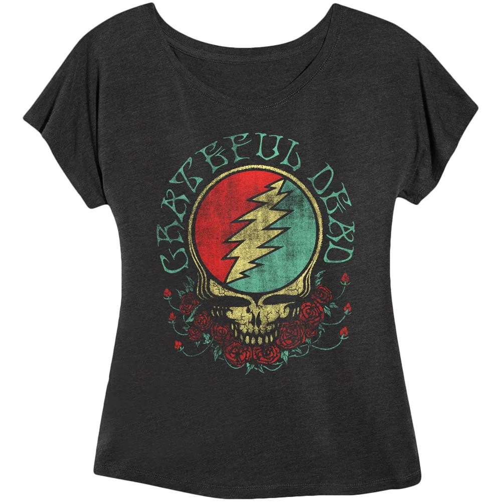 Steal Your Face Jrs Tri-Blend Dolman Junior Top sold by Rockabilia