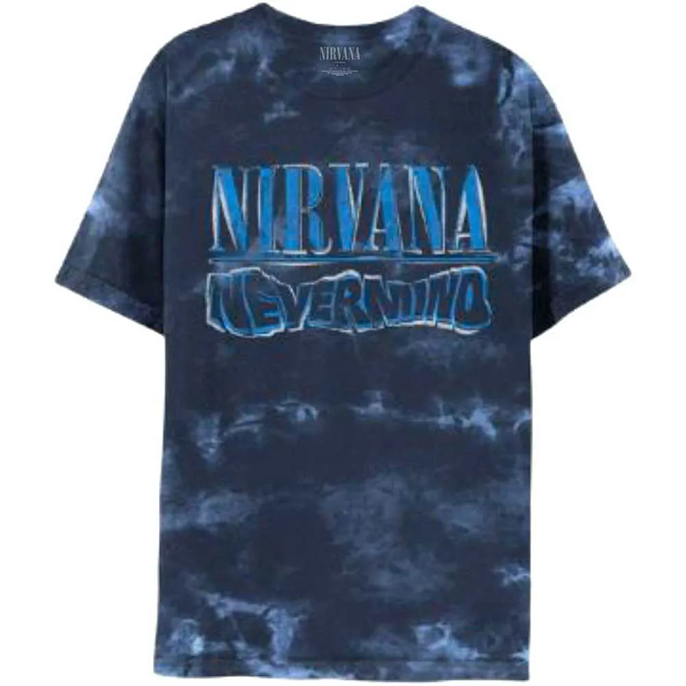 Nevermind Wavy Logo (Dip-Dye) Tie Dye T-shirt sold by Rockabilia