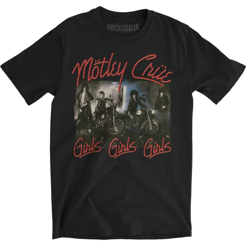 Girls Girls Girls Slim Fit T-shirt sold by Rockabilia