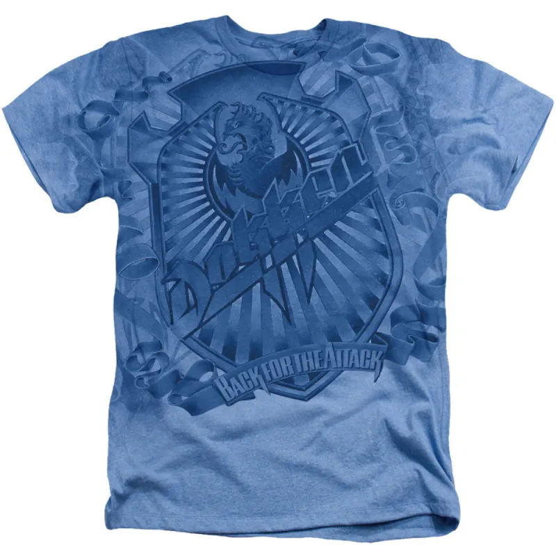 Back Attack Crest Adult Heather 40% Poly T-shirt sold by Rockabilia