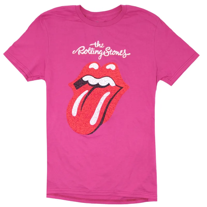 Cracked Logo & Tongue on Hot Pink Tee T-shirt sold by Rockabilia