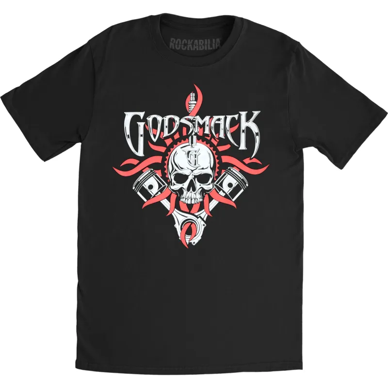 Chrome Pistons Slim Fit T-shirt sold by Rockabilia