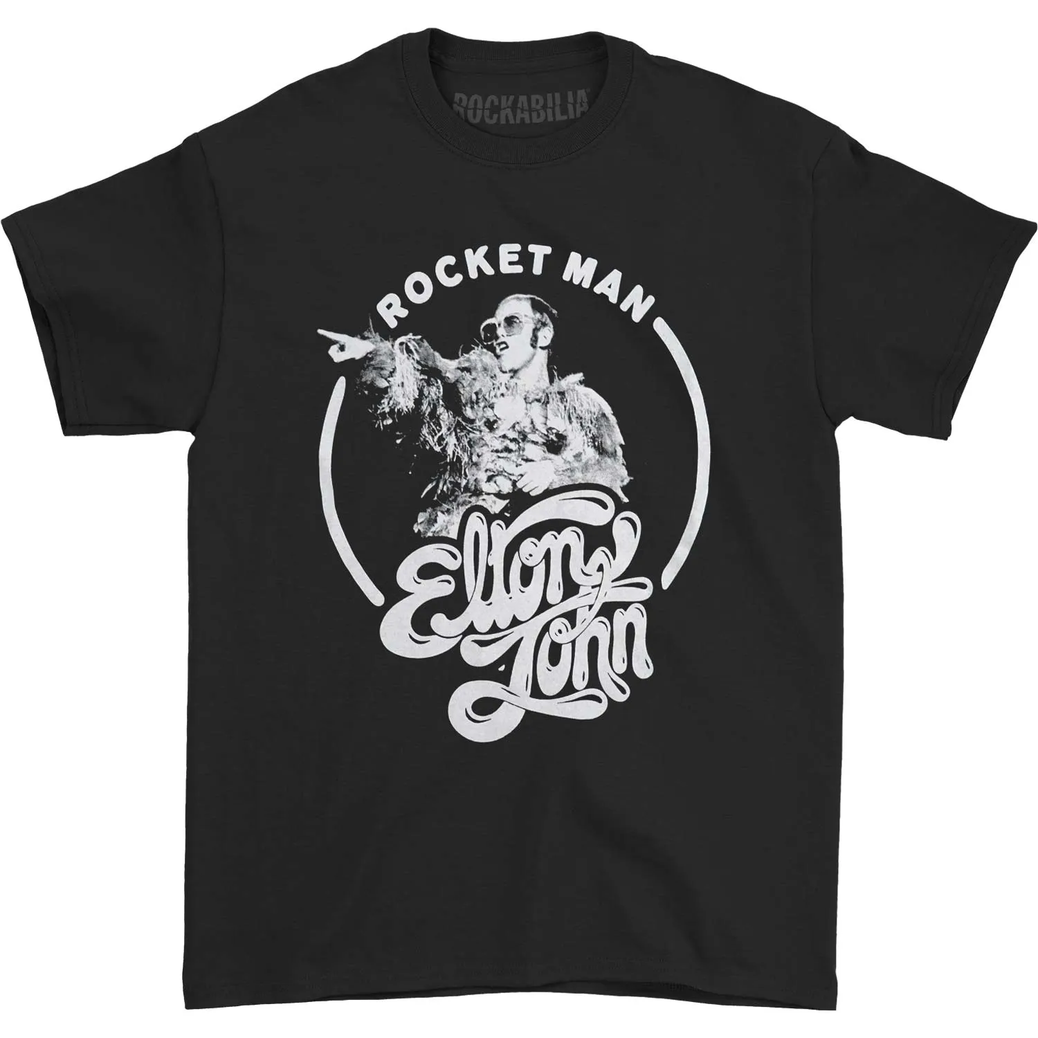Rocket Man Circle T-shirt sold by Rockabilia