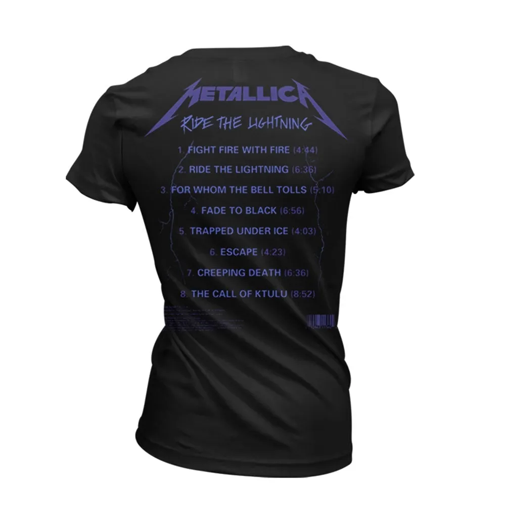 Ride The Lightning Tracks (black) Womens T-shirt sold by Rockabilia product image thumbnail 2