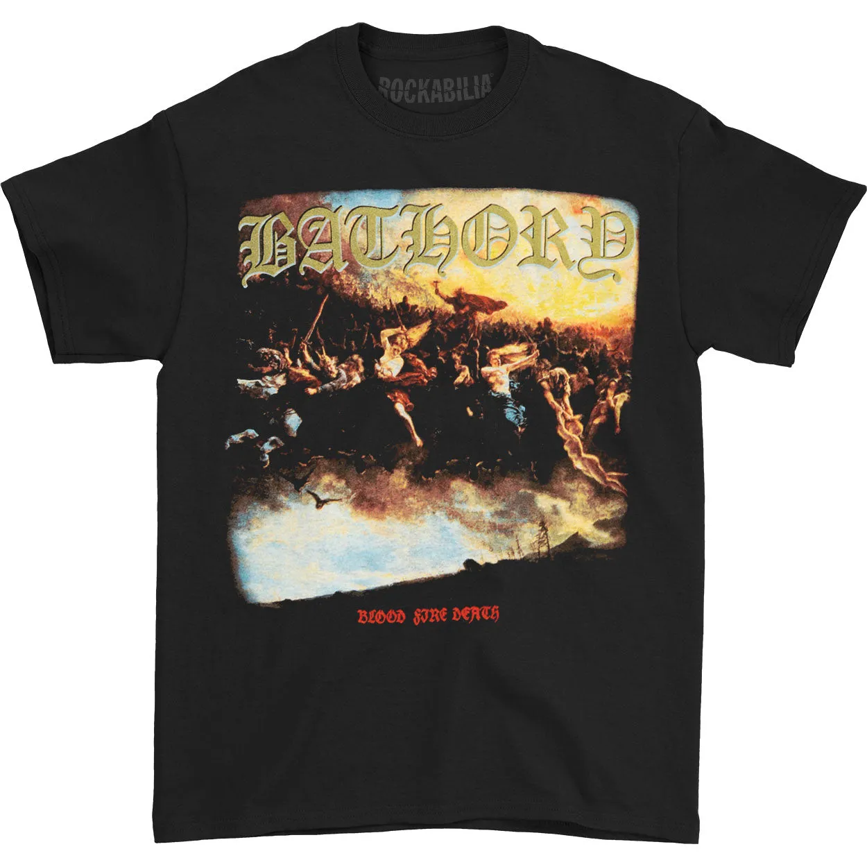 Blood Fire Death T-shirt sold by Rockabilia