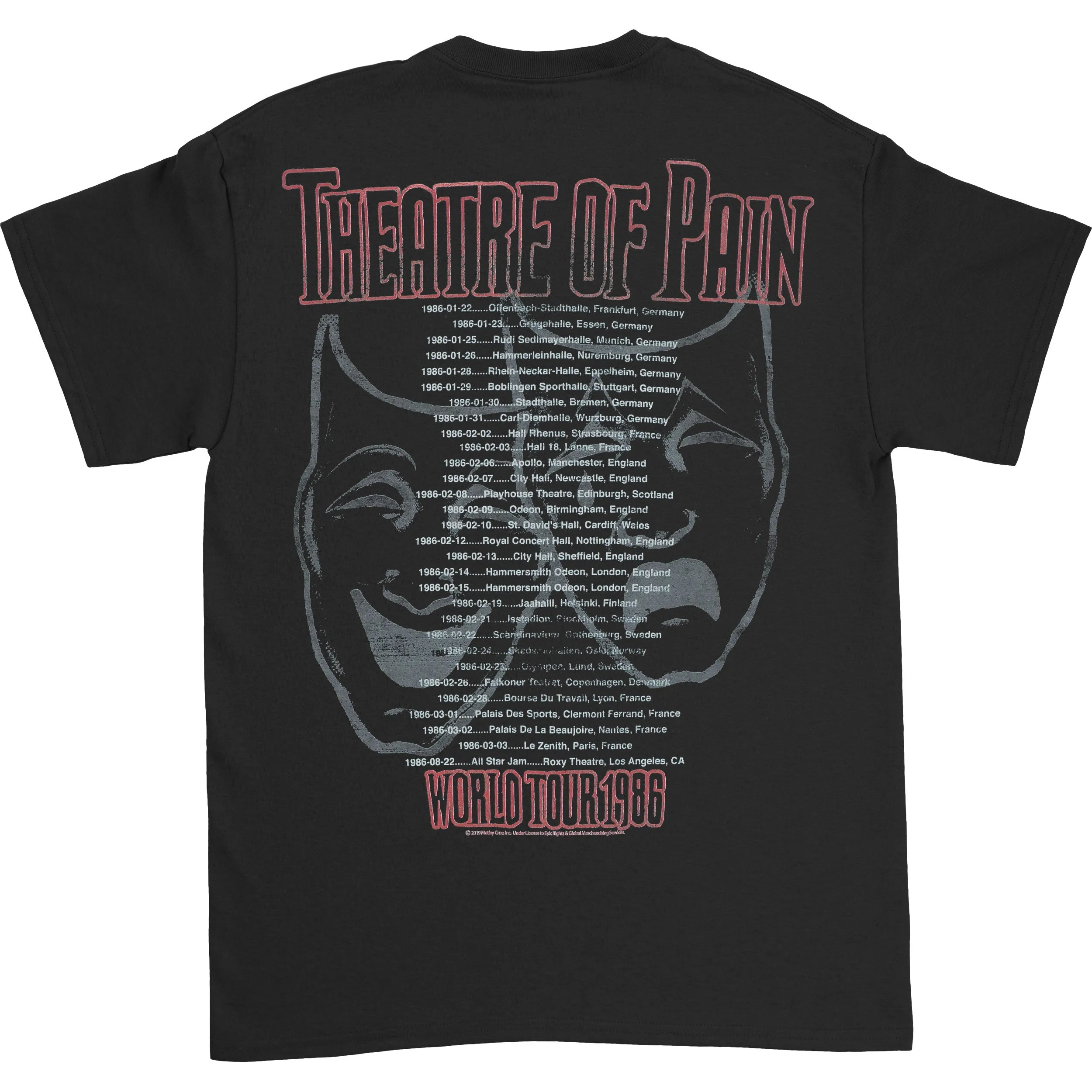 Theatre Of Pain Tour T-shirt sold by Rockabilia product image thumbnail 2