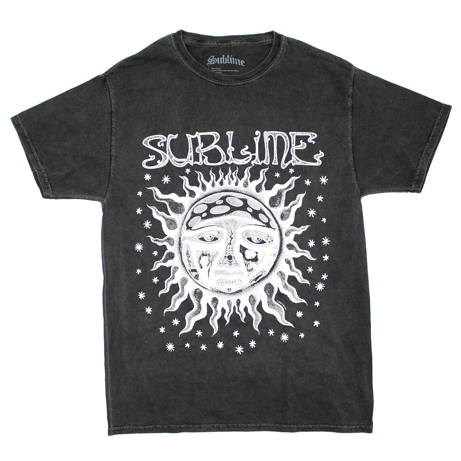 Vintage Grey & White Sun & Stars Logo Vintage T-shirt sold by Rockabilia