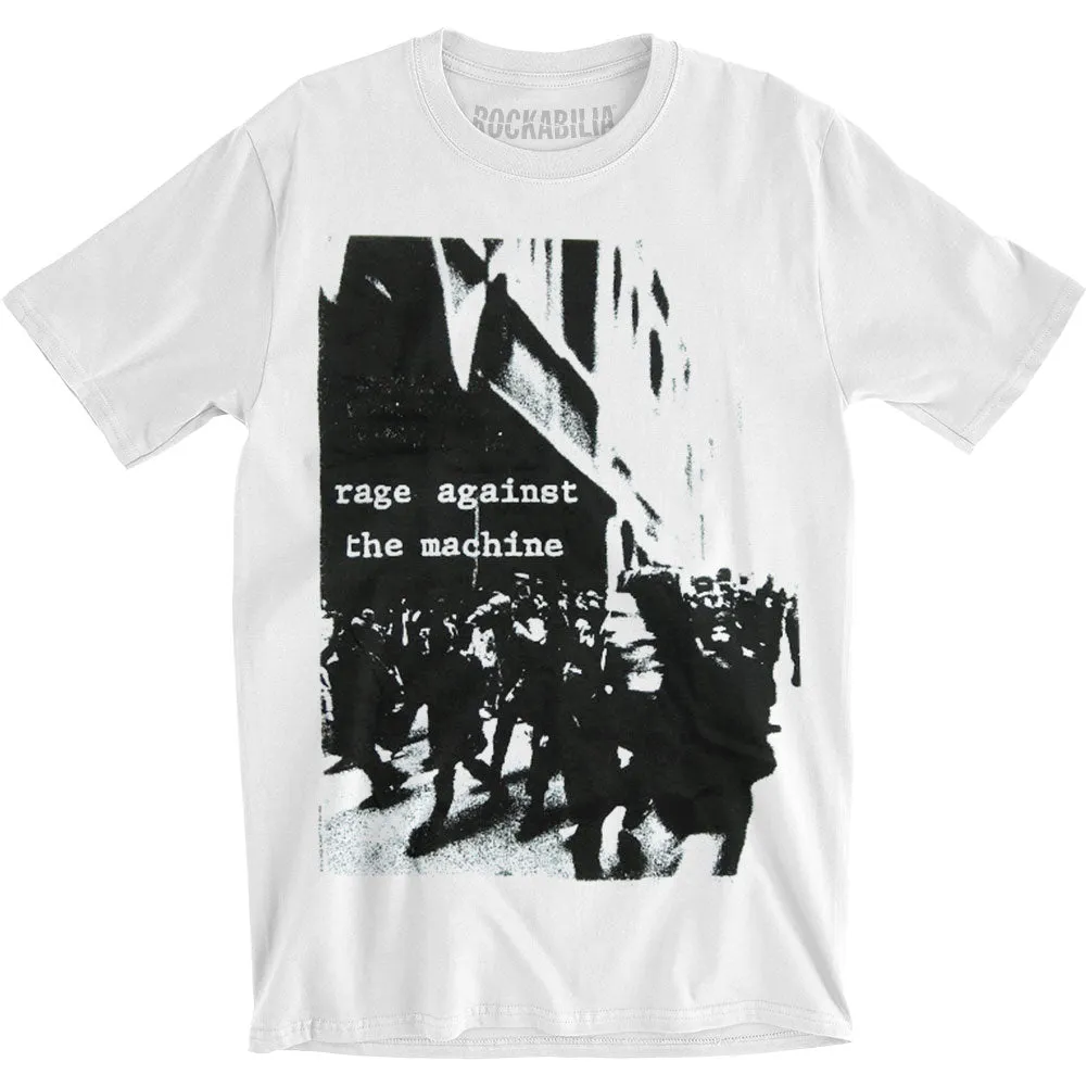Riot White Slim Fit Slim Fit T-shirt sold by Rockabilia