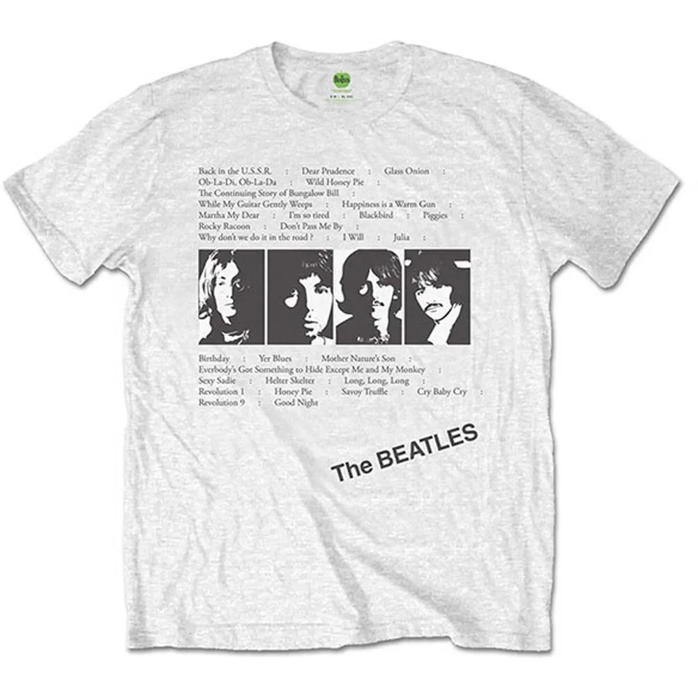 White Album Tracks (Back Print) Slim Fit T-shirt sold by Rockabilia