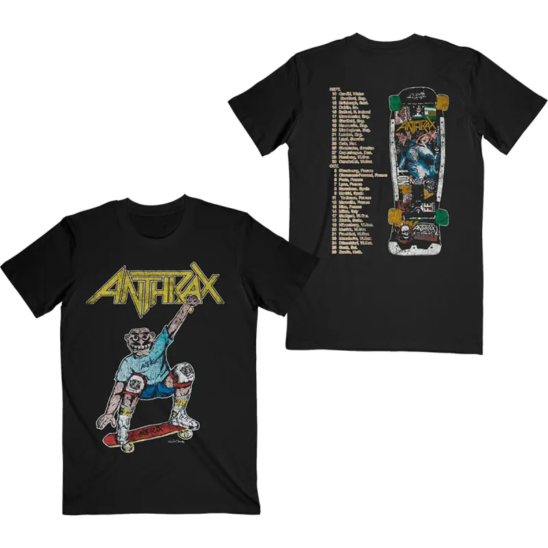 Anthrax Spreading Skater Notman Vintage (Back Print) Slim Fit T-shirt made by Rockabilia