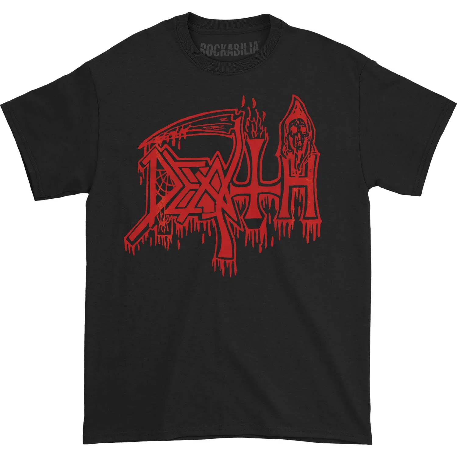 Classic Logo (Red on Black) T-shirt sold by Rockabilia