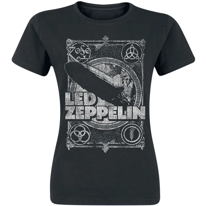 Vintage Print LZ1 Ladies Tee Junior Top sold by Rockabilia