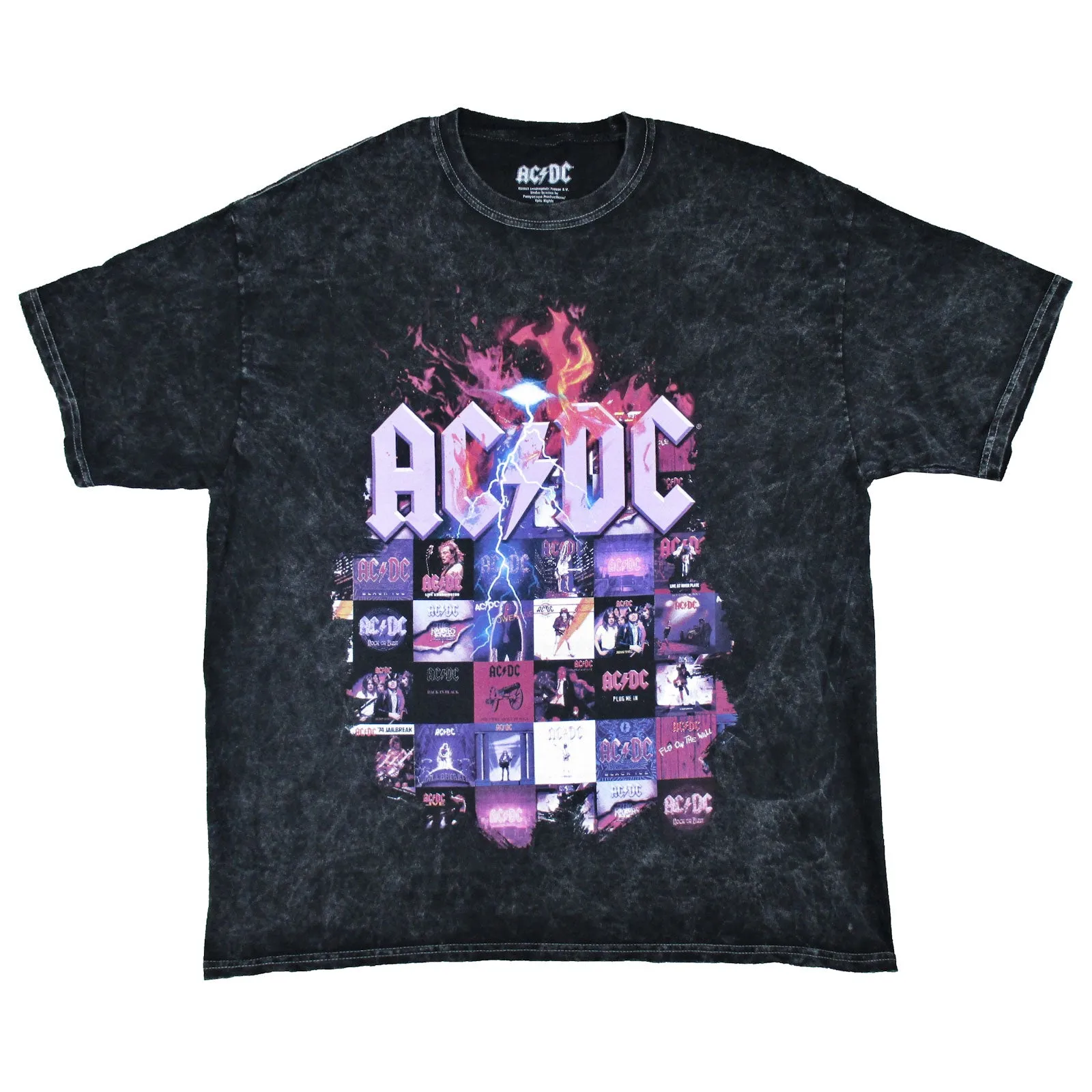 Album Covers Collage Stone Washed T-shirt sold by Rockabilia