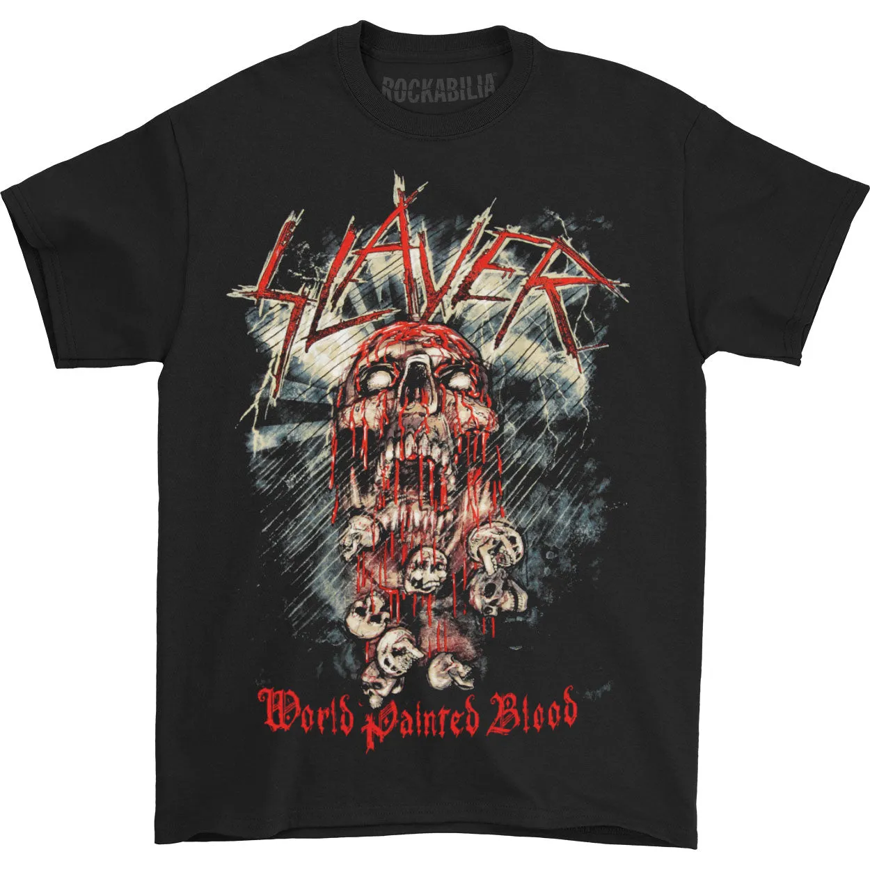Slayer World Painted Blood Skull T-shirt sold by Rockabilia
