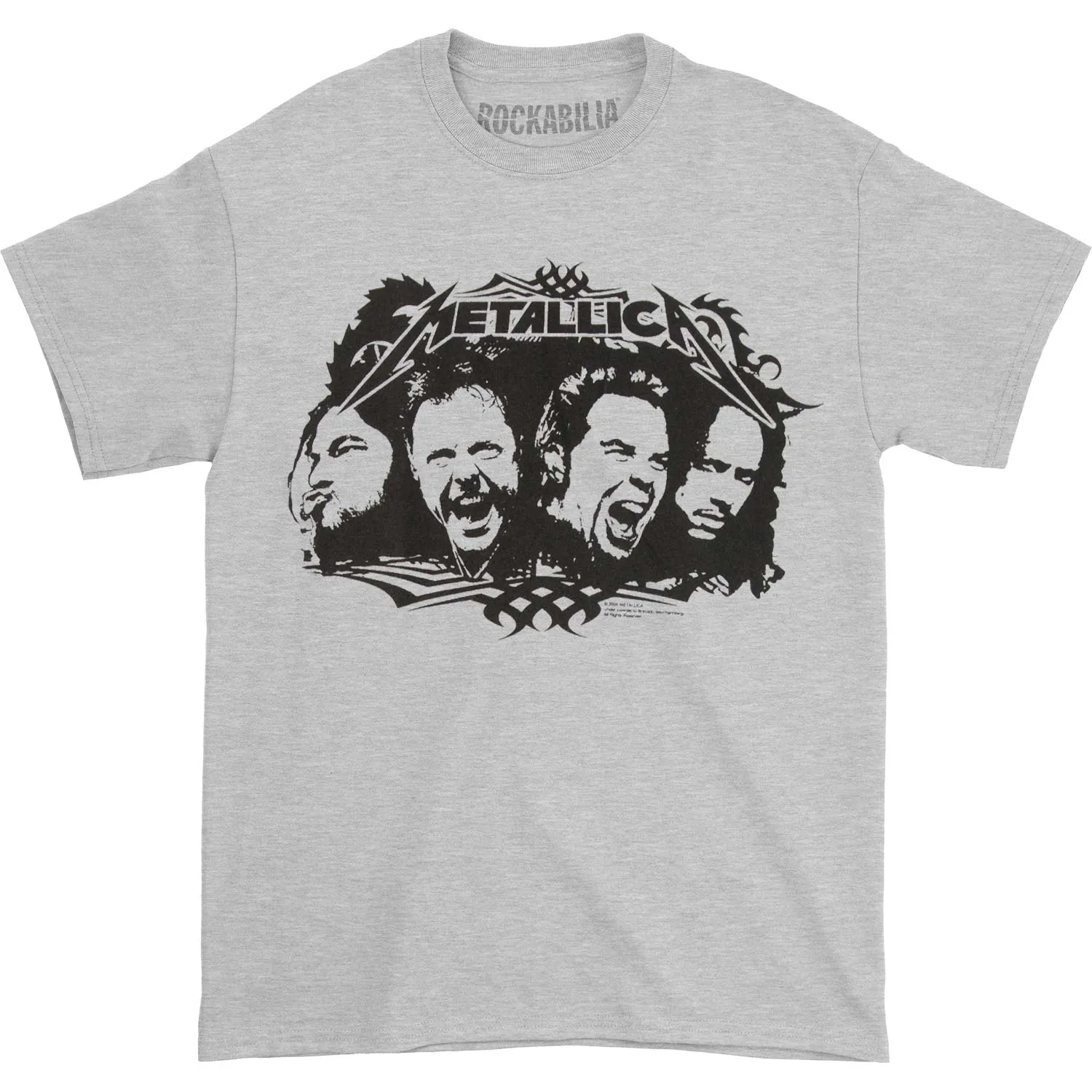 Metallica Faces on Heather Gray Tee T-shirt sold by Rockabilia