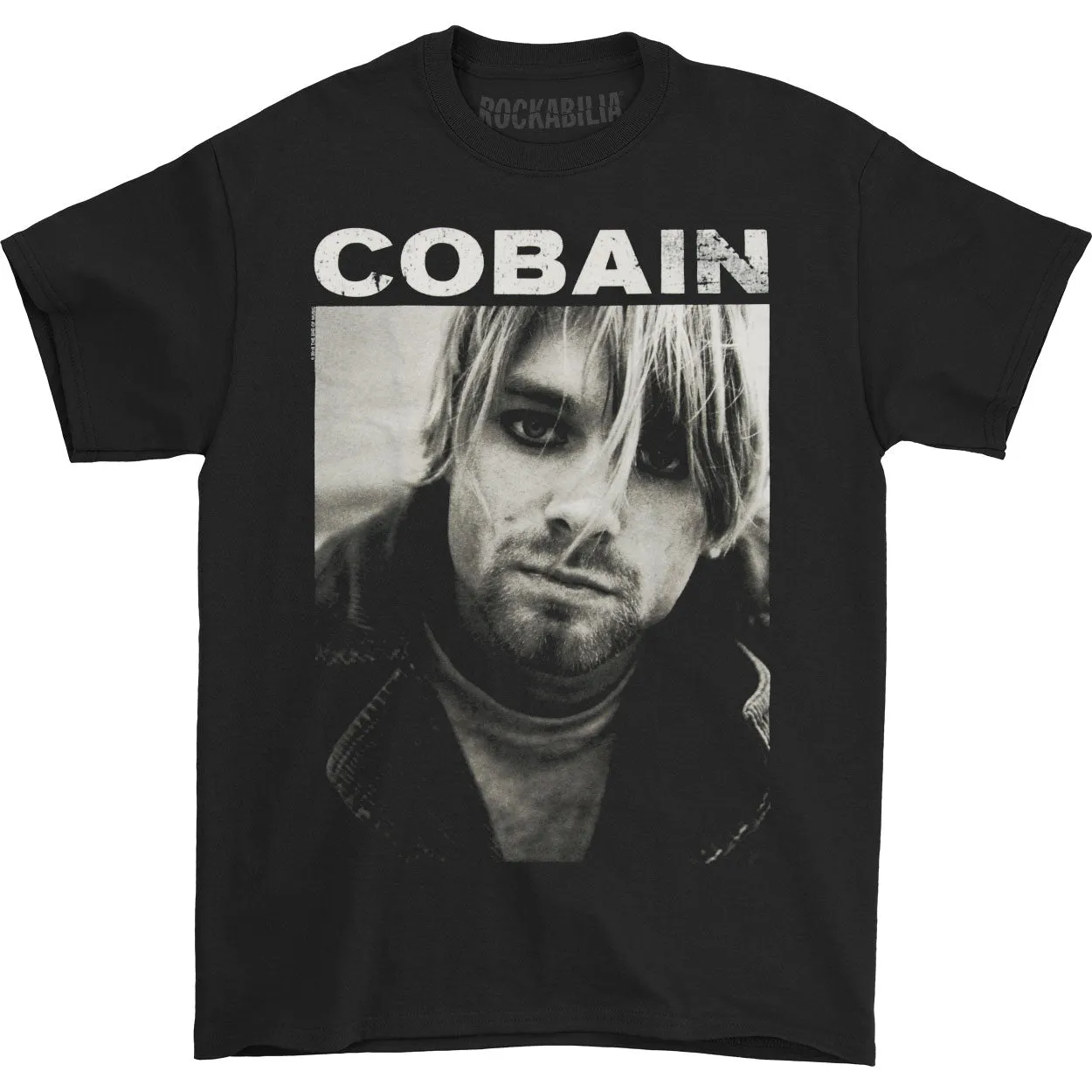 Kurt Cobain W/ Eyeliner Photo Reg Mens T T-shirt sold by Rockabilia