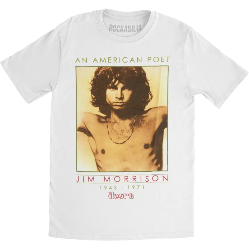 30/1 The Doors White American Poet Slim Fit T-shirt sold by Rockabilia