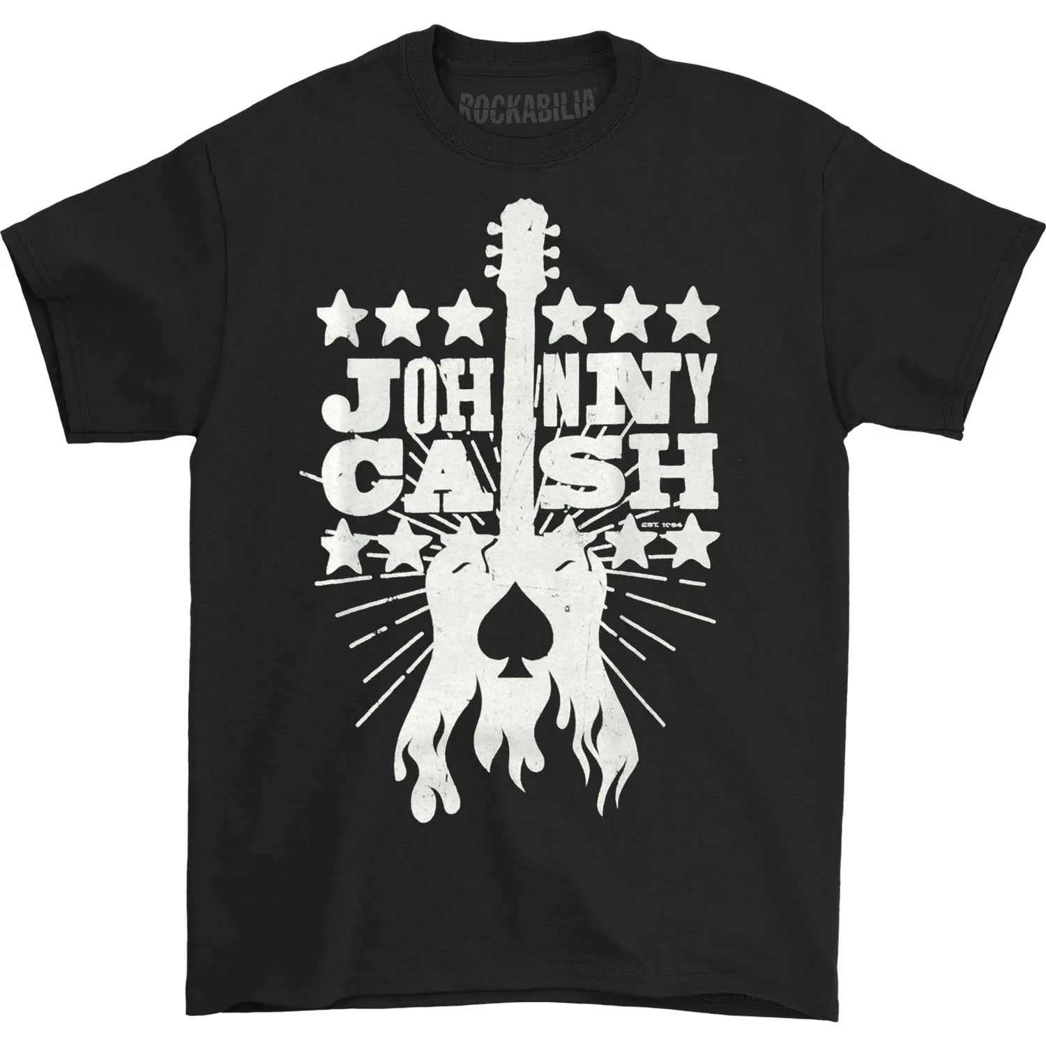 Johnny Cash Woodcut Guitar Youth Tee T-shirt sold by Rockabilia