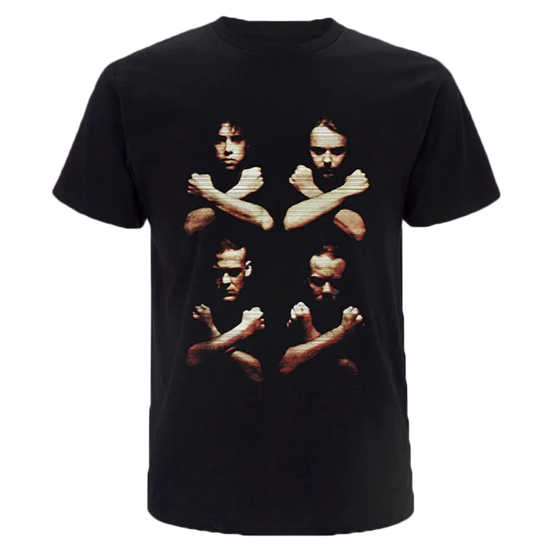 Birth Death Crossed Arms (Back Print) Slim Fit T-shirt sold by Rockabilia