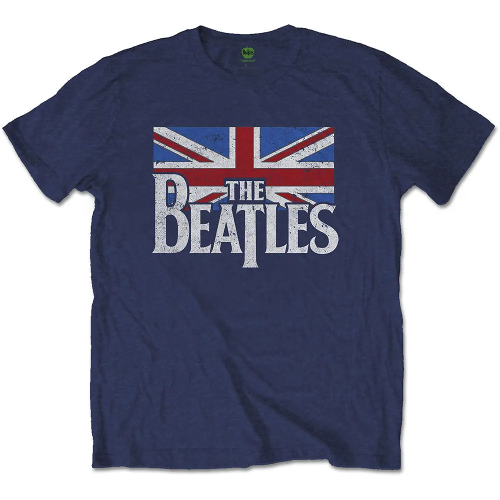 Beatles Drop T Logo & Vintage Flag T-shirt sold by Rockabilia
