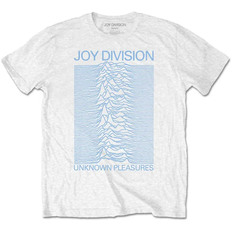 Unknown Pleasures Blue on White Slim Fit T-shirt sold by Rockabilia