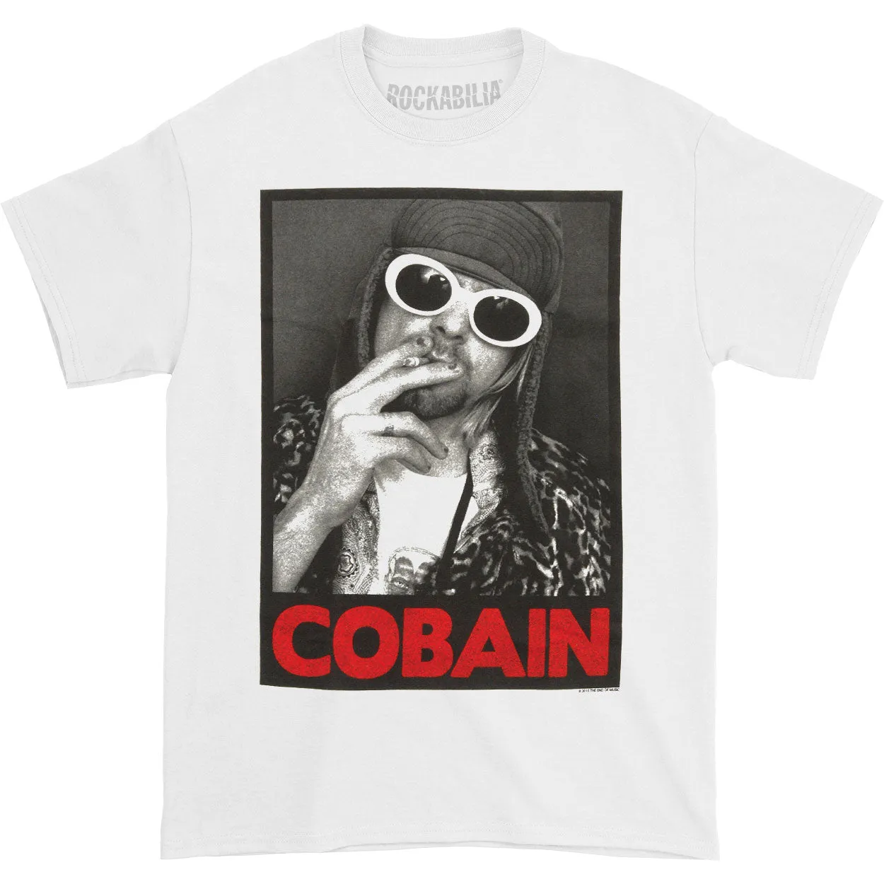 Kurt Cobain Smoking Box Photo Regular Mens T T-shirt sold by Rockabilia