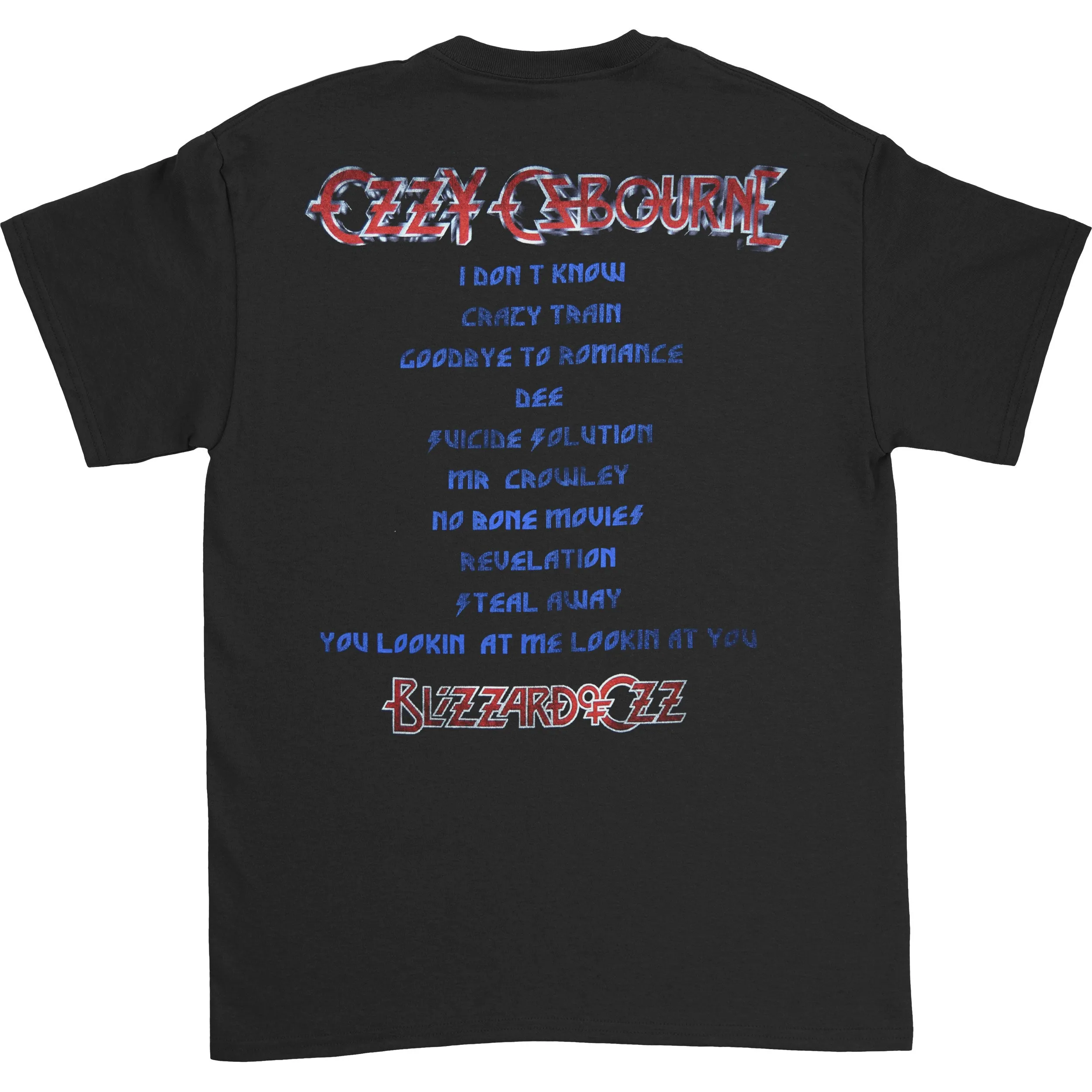 Blizzard of Ozz Track list (Back Print) Slim Fit T-shirt sold by Rockabilia product image thumbnail 2