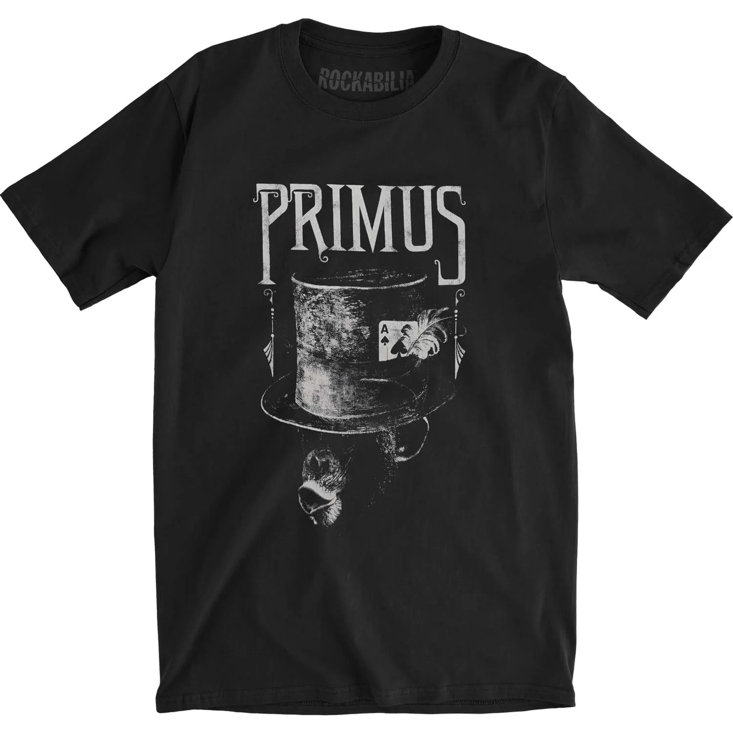 Monkey in Top Hat Slim Fit T-shirt sold by Rockabilia