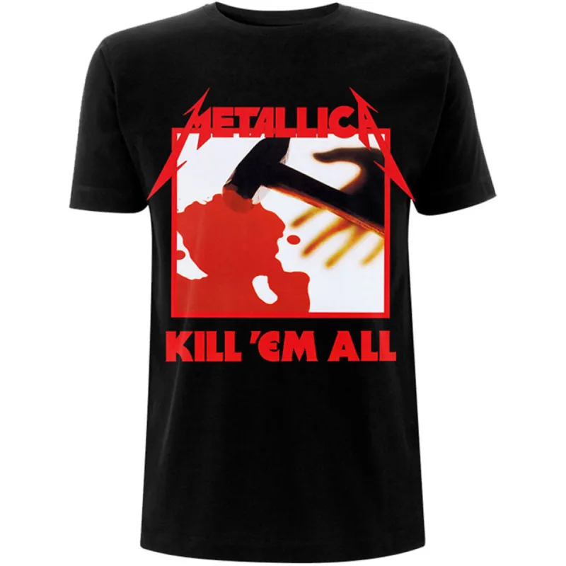 Kill 'Em All Tracks (Back Print) Slim Fit T-shirt sold by Rockabilia