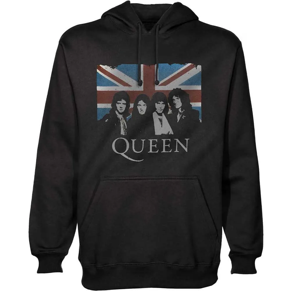 Queen Vintage Union Jack Hooded Sweatshirt sold by Rockabilia