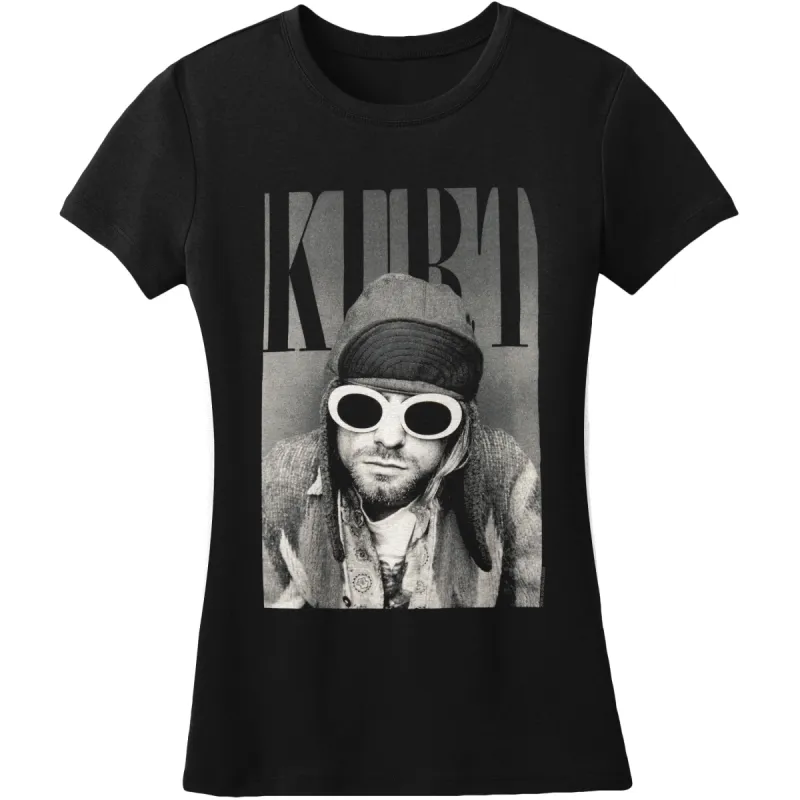 Kurt Cobain With Shades Jr Tissue T Junior Top sold by Rockabilia