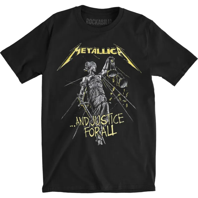 And Justice For All Tracks (Back Print) Slim Fit T-shirt sold by Rockabilia