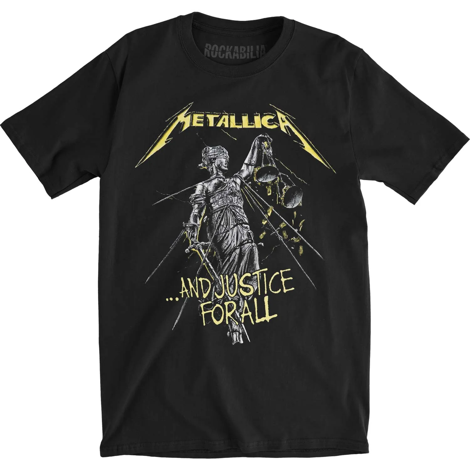 And Justice For All Tracks (Back Print) Slim Fit T-shirt sold by Rockabilia