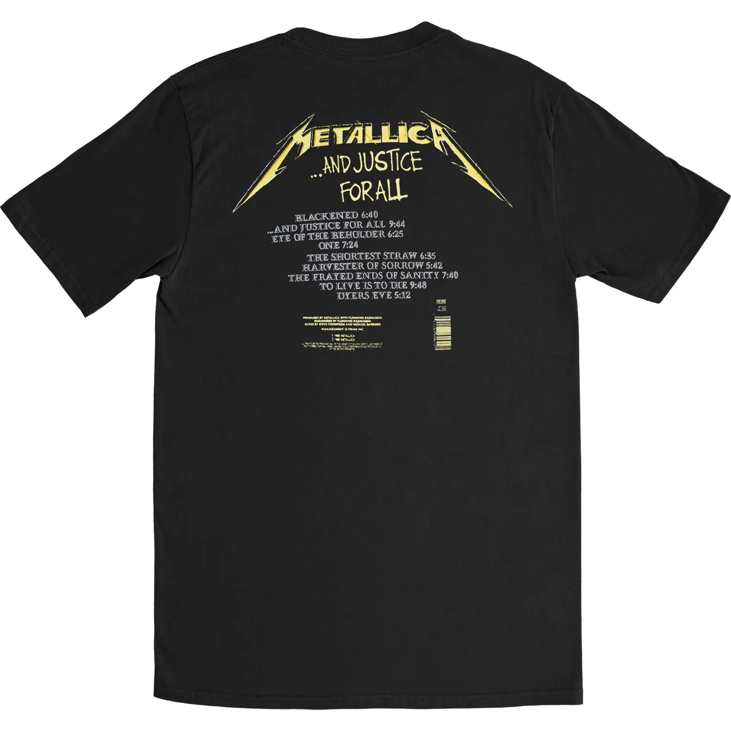 And Justice For All Tracks (Back Print) Slim Fit T-shirt sold by Rockabilia product image thumbnail 2