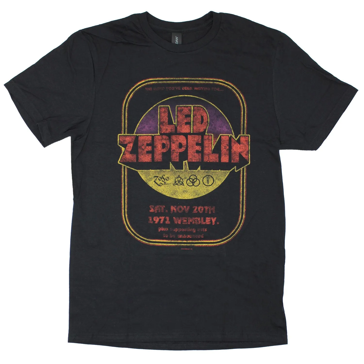 Led Zeppelin Vintage Distressed 1971 Wembley Slim Fit T-shirt sold by Rockabilia