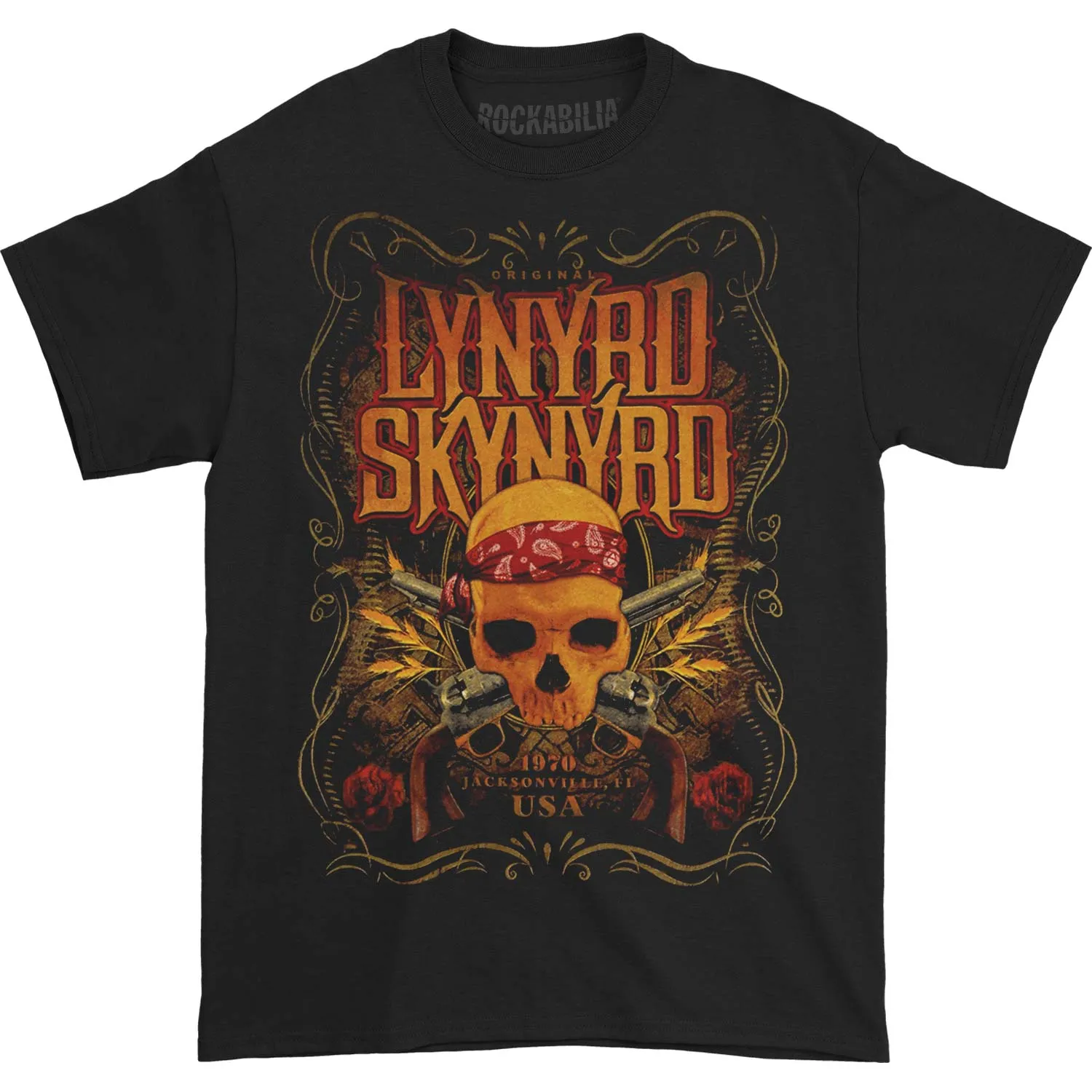 Skull With Gun T-shirt sold by Rockabilia