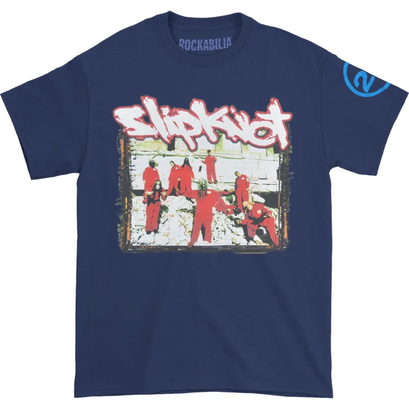 20th Anniversary - Red Jump Suits (Back Print) Slim Fit T-shirt sold by Rockabilia