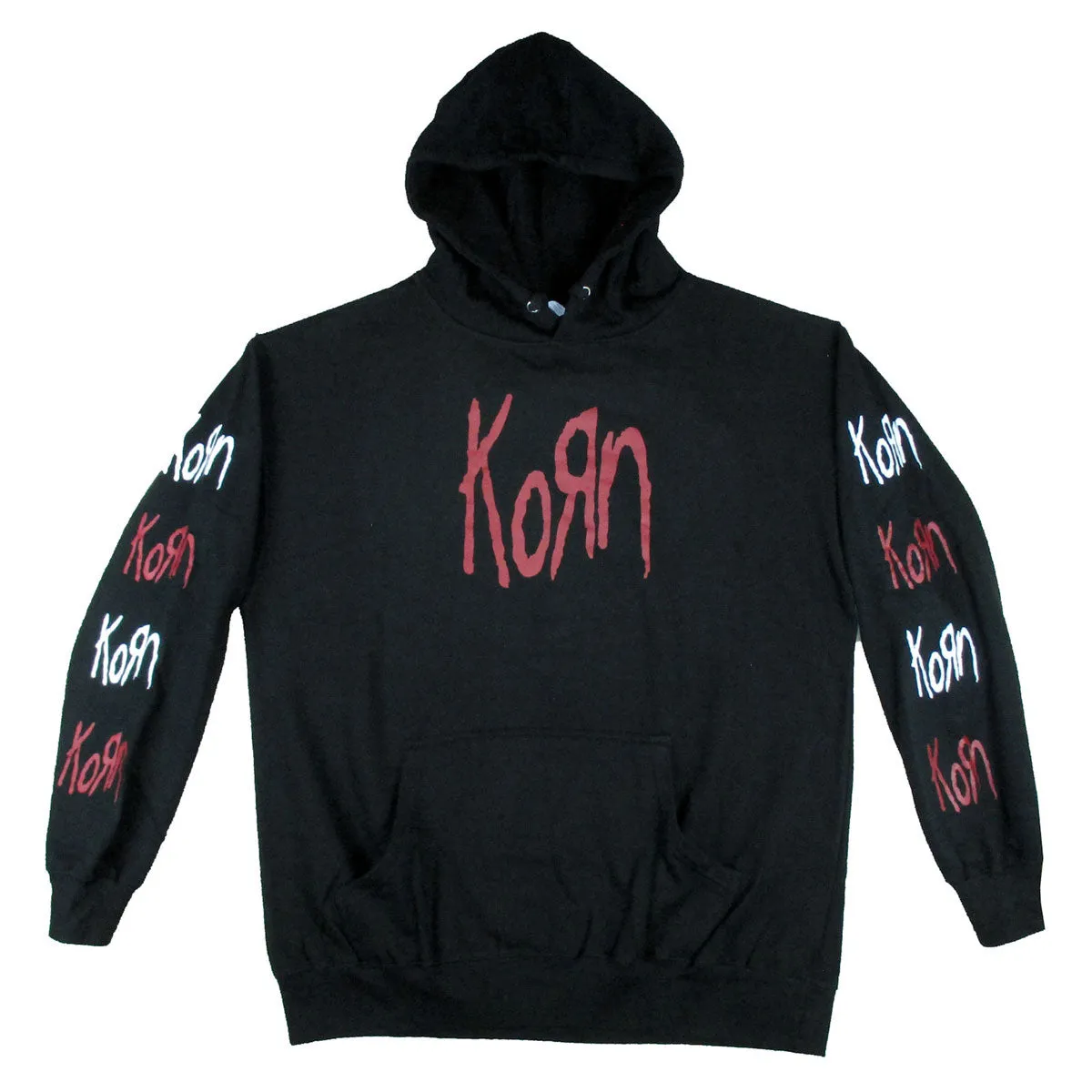 Sleeve Logos Pull Over Hooded Fleece Hooded Sweatshirt sold by Rockabilia