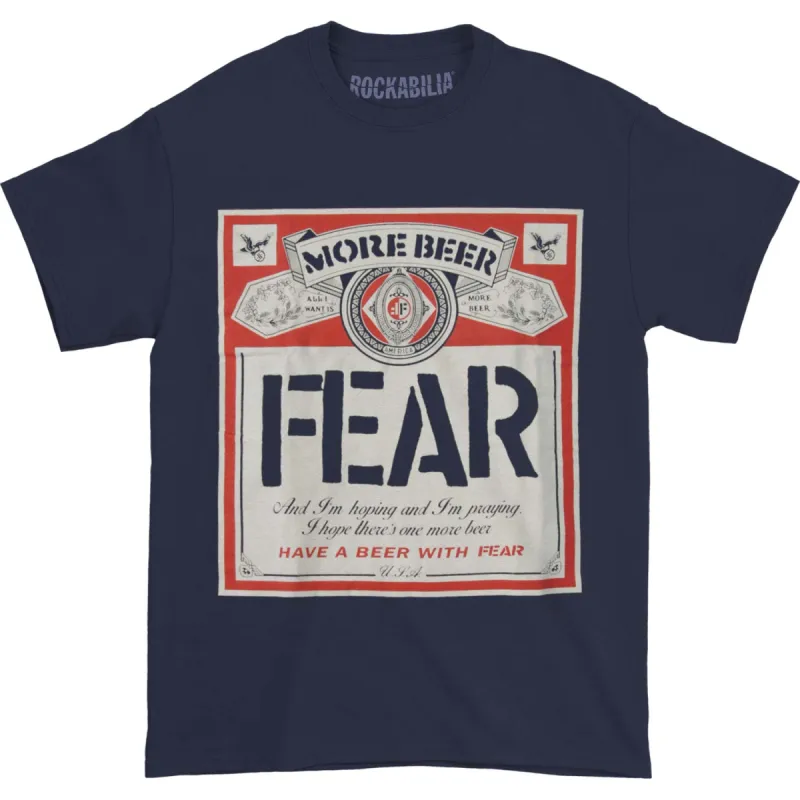 Fear - Beer Label Navy T-shirt sold by Rockabilia