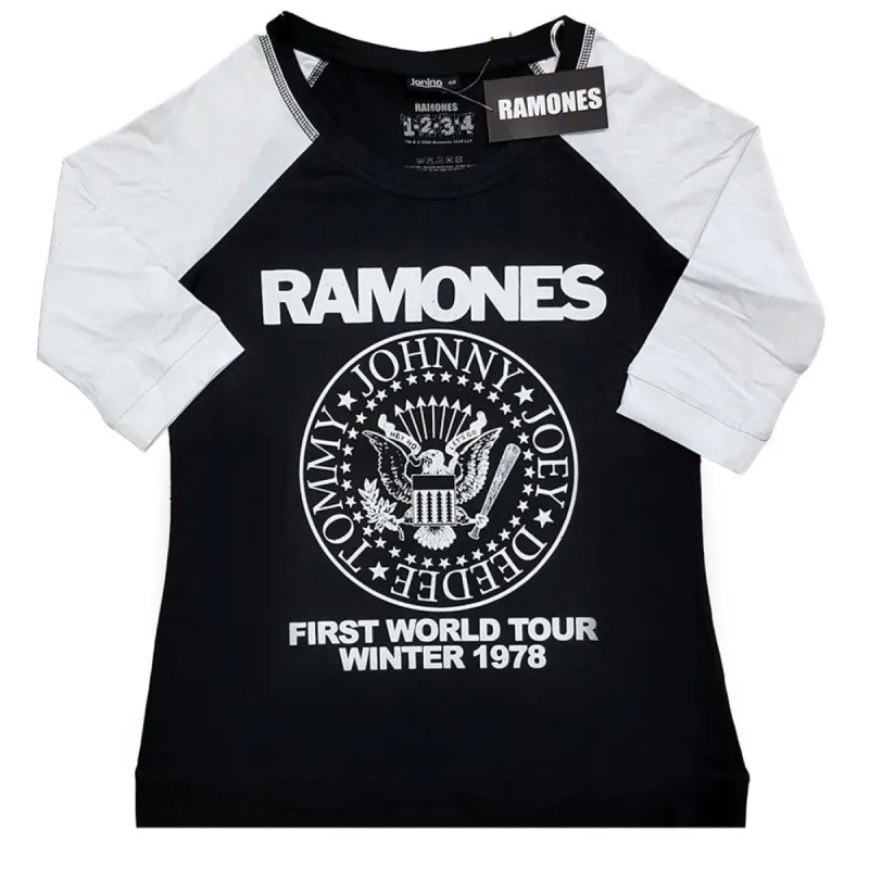 First World Tour 1978 Ladies Raglan Tee Junior Top sold by Rockabilia