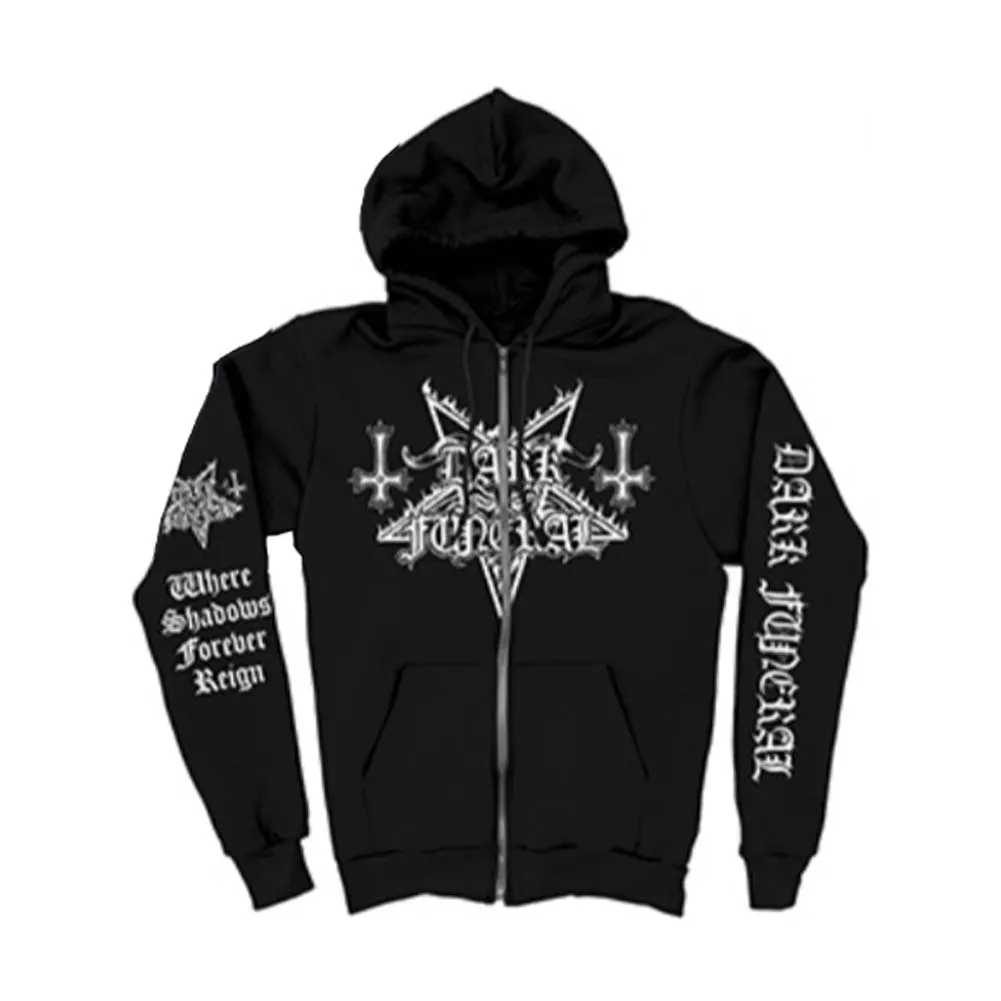 Where Shadows Reign Zip Hoodie Zippered Hooded Sweatshirt sold by Rockabilia