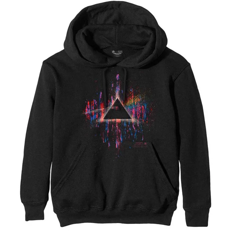 Dark Side of the Moon Pink Splatter Hooded Sweatshirt made by Pink Floyd